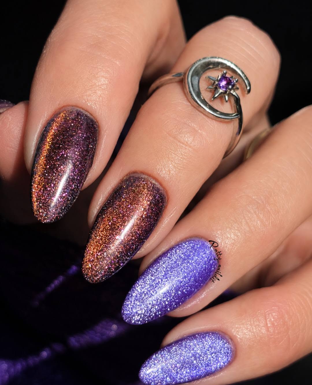 ULTRA Cosmos & ULTRA Violet Voltage Cat Eye Gel Mani - Reflective Cat Eye - HEMA HPMA TPO Free
