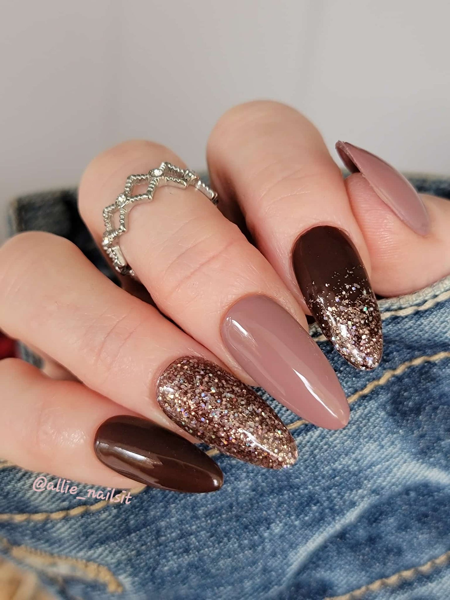 Truffle, Mink & Bronze Glitz Mani - HEMA HPMA TPO Free