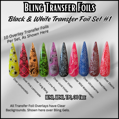 Black & White Transfer Foil Overlay Set #1