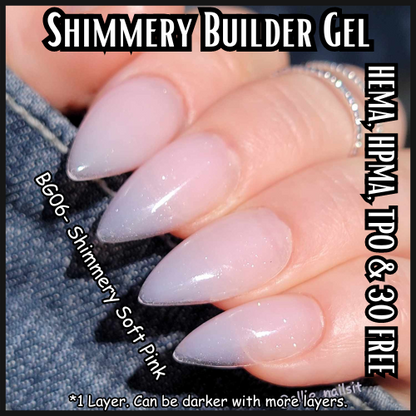 Shimmer Builder Gel in Bottle - HEMA, HPMA, TPO Free