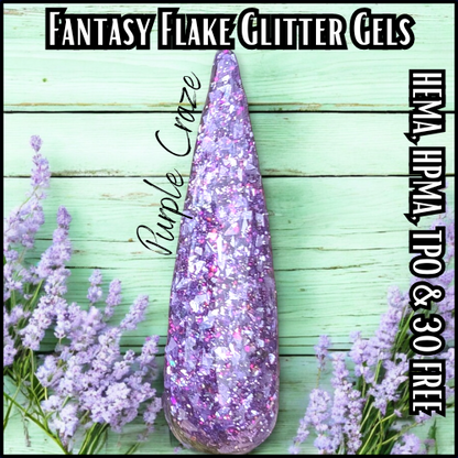 Purple Craze - Fantasy Flake Glitter Gel - HEMA, HPMA, TPO Free