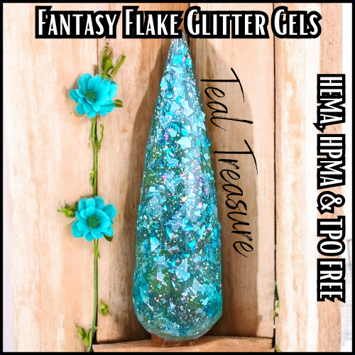 Teal Treasure - Fantasy Flake Glitter Gel - HEMA, HPMA, TPO Free