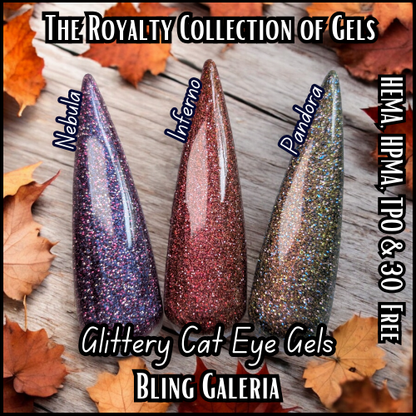 Royalty Glitter Cat Eye Gels - HEMA, HPMA, TPO Free