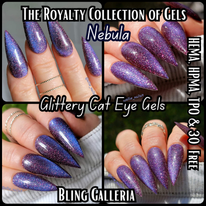 Royalty Glitter Cat Eye Gels - HEMA, HPMA, TPO Free