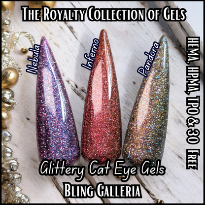 Royalty Glitter Cat Eye Gels - HEMA, HPMA, TPO Free