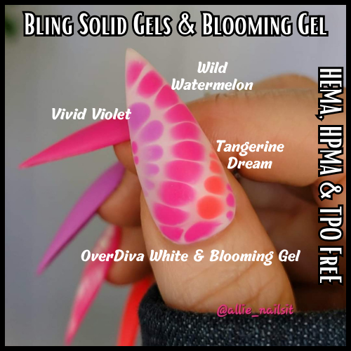 Neon Blooming Gel Polish Mani - Vivid Violet, Tangerine Dream, Wild Watermelon, Diva - HEMA, HPMA, TPO Free (Copy)