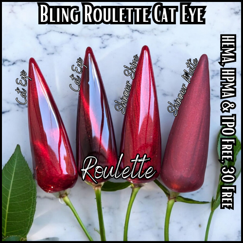 Roulette Red Shimmer Cat Eye  - HEMA, HPMA, TPO Free