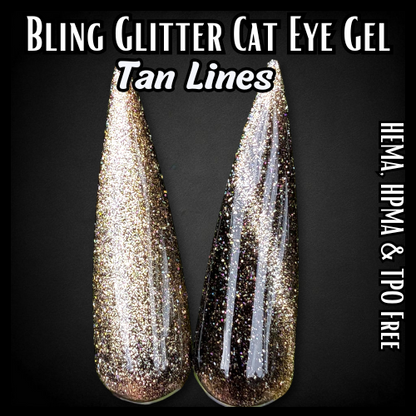 Tan Lines - Gold Glittery Cat Eye - HEMA, HPMA, TPO Free