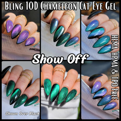 Show Off - Chameleon Velvet Cat Eye Gel Mani - HEMA, HPMA, TPO