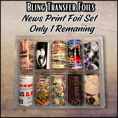 Transfer Foil News Print Overlay Set - Limited Supply