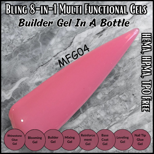 8 in 1 Multi Functional Color Builder Gels - MFG02, MFG03, MFG04 - HEMA, HPMA, TPO Free