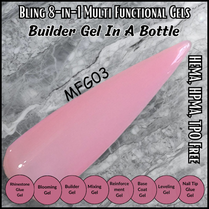8 in 1 Multi Functional Color Builder Gels - MFG02, MFG03, MFG04 - HEMA, HPMA, TPO Free