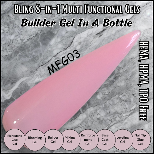 8 in 1 Multi Functional Color Builder Gels - MFG03 - HEMA, HPMA, TPO Free