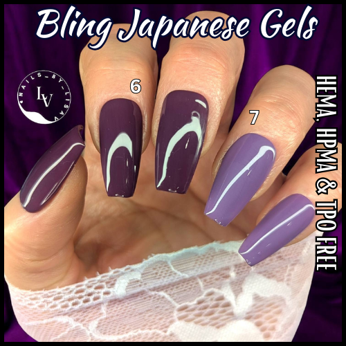 Japanese Gels - White, Black, Gold, Green, Purple, Red, fuchsia - HEMA, HPMA, TPO Free