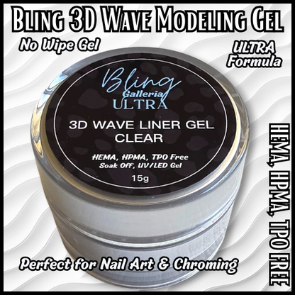 ULTRA 3D Wave Gel Chromed Mani with Dragon Gel #13 - Top coat, No Wipe, No Dispersion Layer - HEMA, HPMA, TPO Free