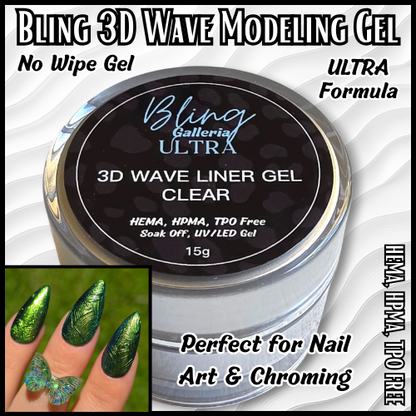 ULTRA 3D Wave Gel Chromed Mani with Dragon Gel #13 - Top coat, No Wipe, No Dispersion Layer - HEMA, HPMA, TPO Free