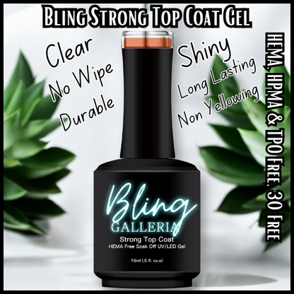 Strong Top Coat (No Wipe) - Clear - HEMA, HPMA, TPO Free