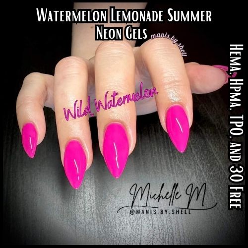 Watermelon Lemonade Summer Neon Solid Gel Polish Collection  - HEMA, HPMA, TPO Free