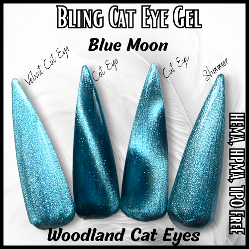 Woodland Shimmer Cat Eye Gel Mani - Toffee Tech, Ruby Madness, Purple Flirt, Blue Moon, Jade Dream - HEMA, HPMA, TPO Free
