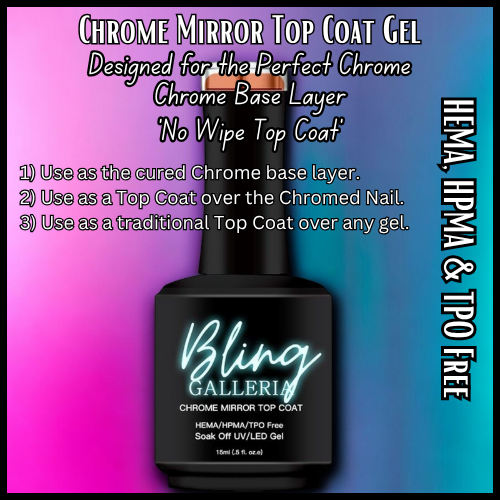 Chrome Mirror Top Coat Gel - HEMA, HPMA, TPO Free