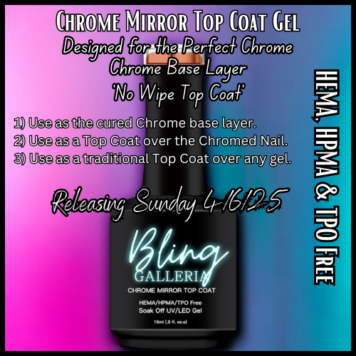 Chrome Mirror Top Coat Gel - HEMA, HPMA, TPO Free