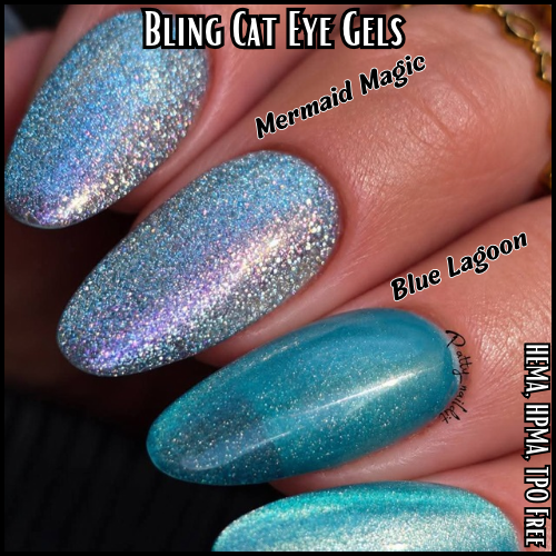 ULTRA Blue Lagoon Chrome Cat Eye Top Coat Gel - No Wipe - HEMA, HPMA, TPO Free