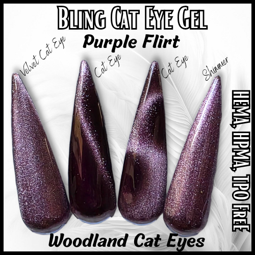 Woodland Shimmer Cat Eye Gel Mani - Toffee Tech, Ruby Madness, Purple Flirt, Blue Moon, Jade Dream - HEMA, HPMA, TPO Free