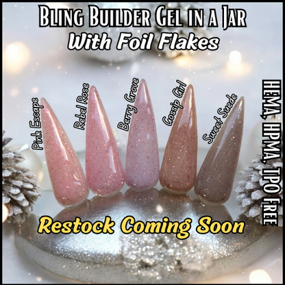 Builder Gel with Sparkles (Pink Escape, Rebel Rose, Berry Grove, Gossip Girl, Sweet Suede) - HEMA, HPMA, TPO Free