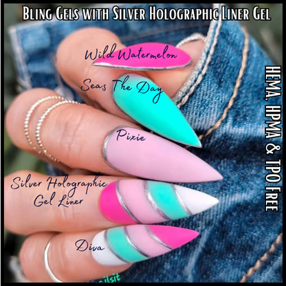 Metallic Silver & Gold Gel Polish Liners - HEMA, HPMA, TPO Free