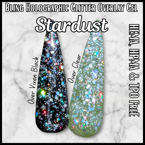 StarDust Holographic Glitter Overlay Gel - HEMA, HPMA, TPO Free