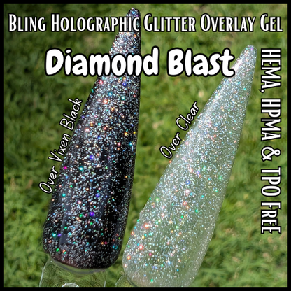 Diamond Blast Holographic Glitter Overlay Gel - HEMA, HPMA, TPO Free