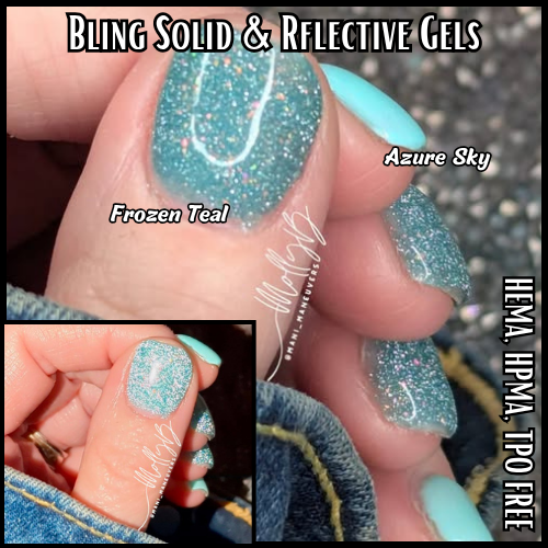 Frozen Teal Reflective Iridescent Holographic Gel - HEMA, HPMA, TPO Free