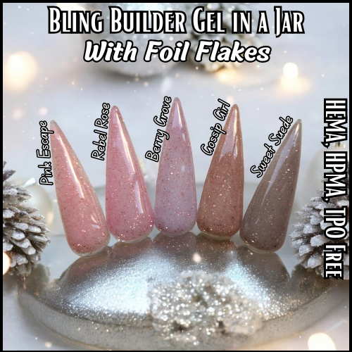 ULTRA Builder Gel with Sparkles (Pink Escape, Rebel Rose, Berry Grove, Gossip Girl, Sweet Suede) - HEMA, HPMA, TPO Free