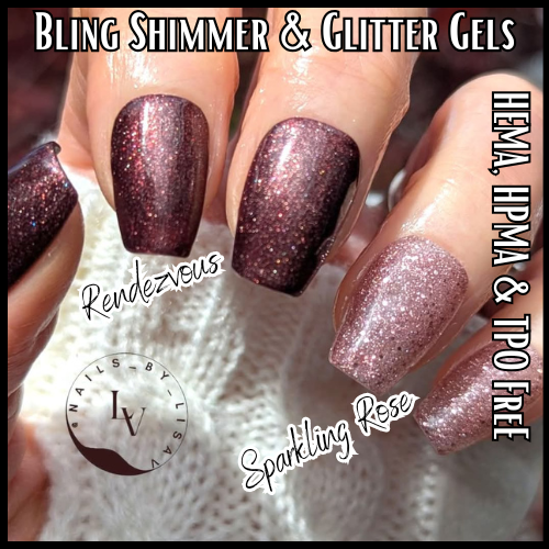 Rendezvous & Sparkling Rose Gel Mani - HEMA HPMA TPO Free