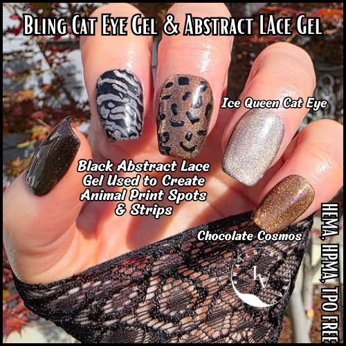 Abstract Lace Gels - Black or White - Clear Base - 2 Part System - HEMA, HPMA, TPO Free