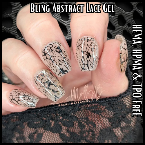 Abstract Lace Gels - Black or White Lace Gel - Abstract Base in Clear - 2 Part System - HEMA, HPMA, TPO Free