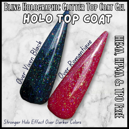 Holographic Glitter Top Coat Gel -  HEMA, HPMA, TPO Free
