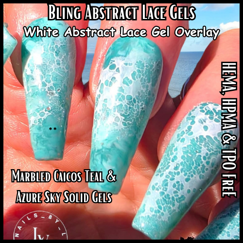 Abstract Lace Gels - Black or White Lace Gel - Abstract Base in Clear - 2 Part System - HEMA, HPMA, TPO Free