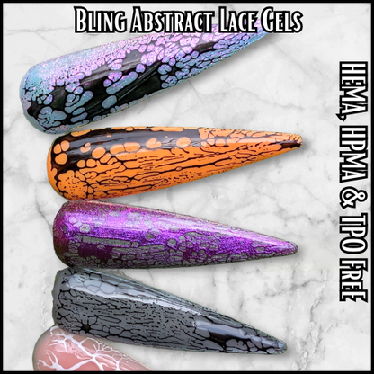 Abstract Lace Gels - Black or White Lace Gel - Abstract Base in Clear - 2 Part System - HEMA, HPMA, TPO Free