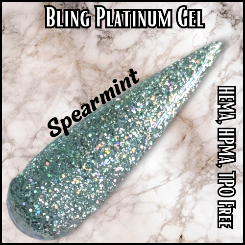 Spearmint Platinum Glitter Gel - HEMA, HPMA, TPO Free