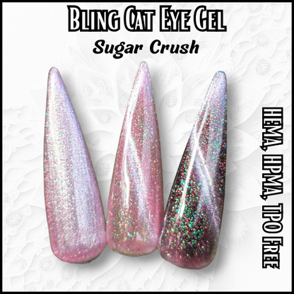 Sugar Crush Pink Holographic Sparkle Cat Eye Gel - HEMA, HPMA, TPO Free