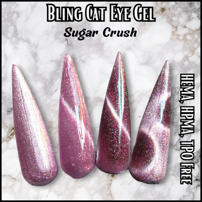 Sugar Crush Pink Holographic Sparkle Cat Eye Gel - HEMA, HPMA, TPO Free