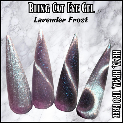 Lavender Frost Holographic Sparkle Cat Eye Gel - HEMA, HPMA, TPO Free