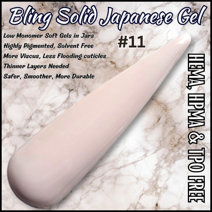 Japanese Gels #11 - Solid Color Nudes Neutrals - HEMA, HPMA, TPO Free