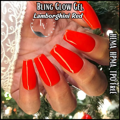 Lamborghini Red Glow Solid Color Gel Mani - HEMA, HPMA, TPO Free