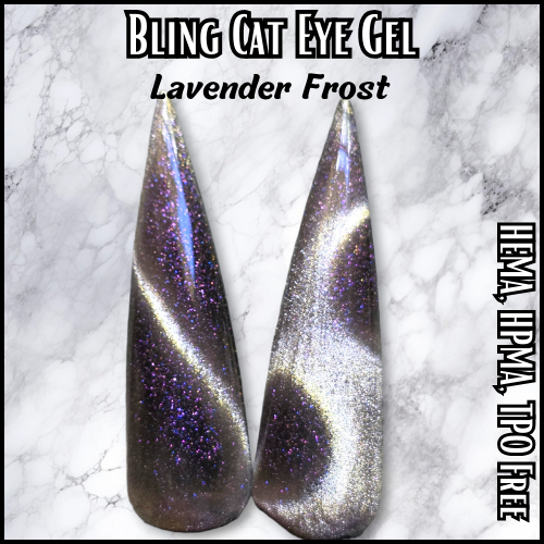Lavender Frost Holographic Sparkle Cat Eye Gel - HEMA, HPMA, TPO Free