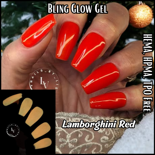 Lamborghini Red Glow Solid Color Gel Mani - HEMA, HPMA, TPO Free