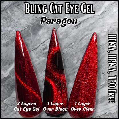ULTRA Paragon Red Shimmer Cat Eye  - HEMA, HPMA, TPO Free
