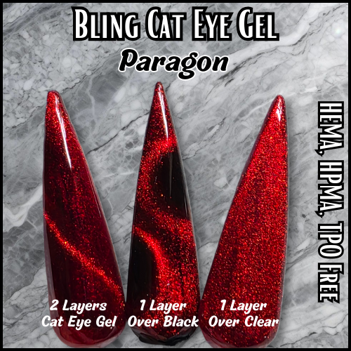 ULTRA Paragon Red Shimmer Cat Eye  - HEMA, HPMA, TPO Free
