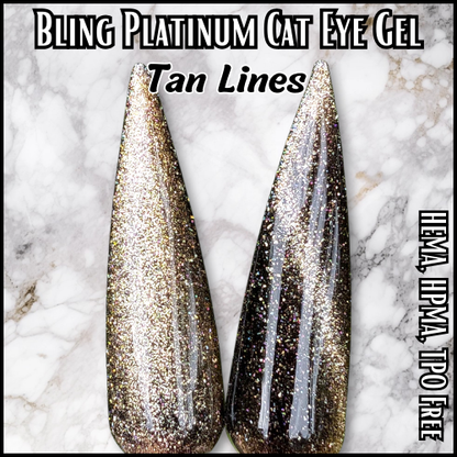 Tan Lines - Gold Platinum Fine Glitter Cat Eye - HEMA, HPMA, TPO Free